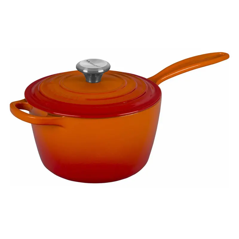 Le Creuset 2.25-Quart Signature Saucepan In Flame Orange – Stainless Knob & Engraving Option 1
