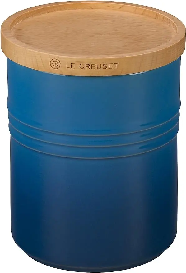 Le Creuset 2.5-Quart Canister With Wooden Lid – Marseille Blue 1