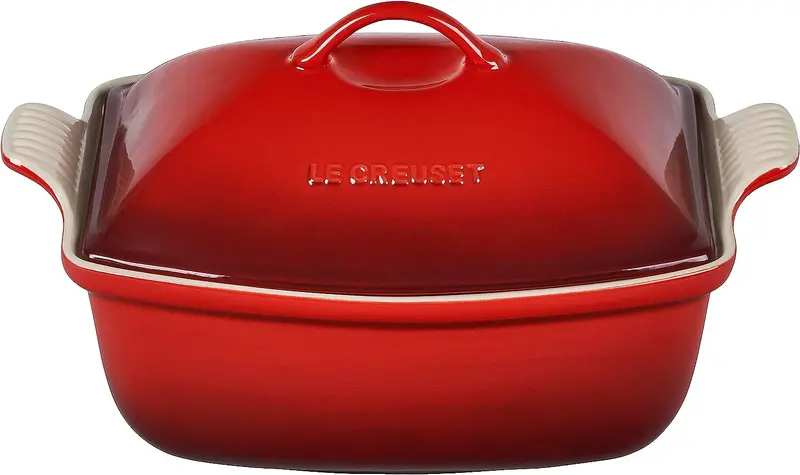 Le Creuset 4.5-Quart Heritage Deep Covered Rectangular Baker In Cerise Red 1