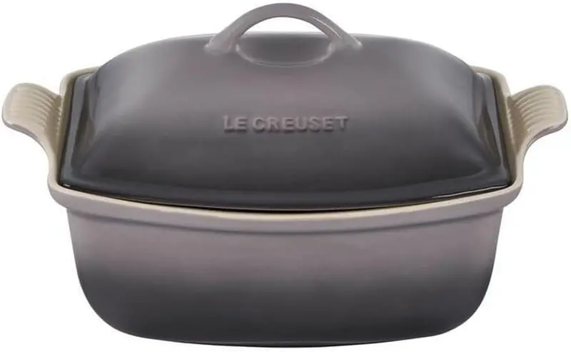 Le Creuset 4.5-Quart Heritage Deep Rectangular Covered Baker In Oyster 1