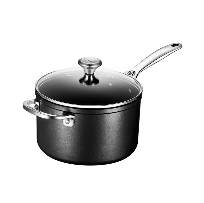 Le Creuset 4-Quart Saucepan – Toughened Nonstick Pro With Glass Lid 1