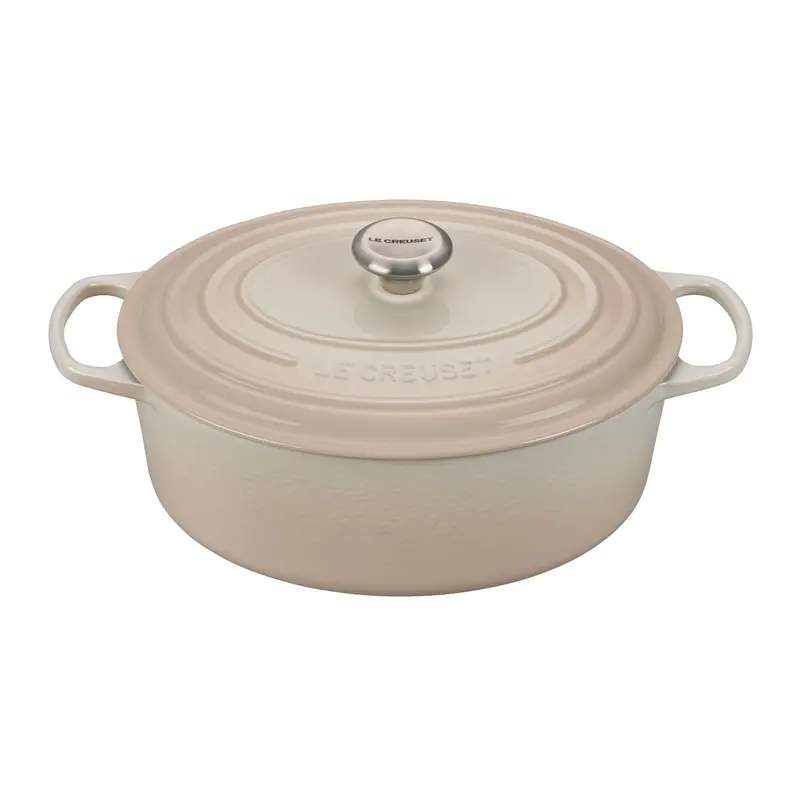 Le Creuset 6.75-Quart Oval Dutch Oven – Meringue Finish With Stainless Knob (Personalized Engraving Optional) 1
