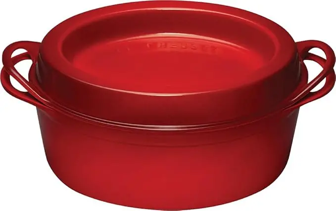 Le Creuset 7.25-Inch Oval Doufeu Oven In Cerise Red 1
