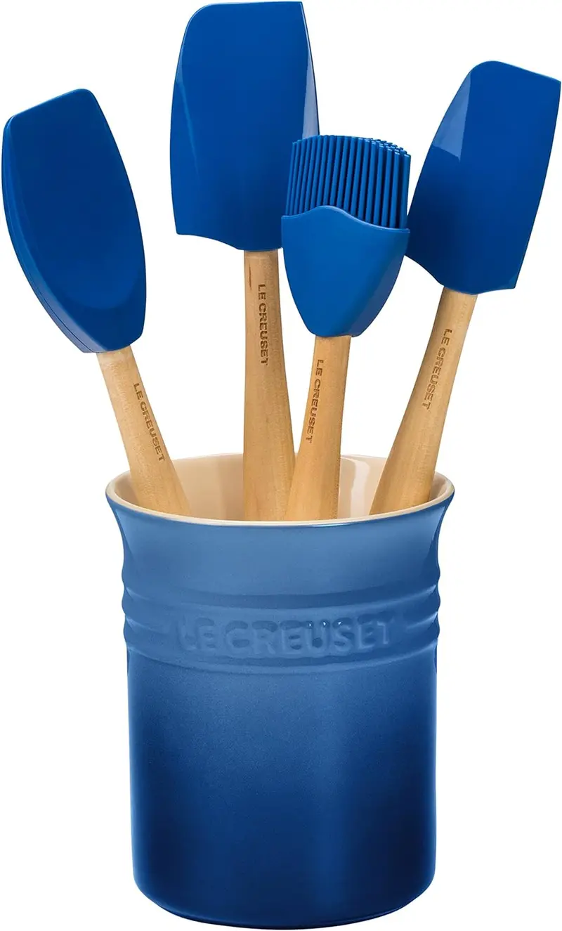 Le Creuset Craft Series Utensil Set With Stand – 5-Piece, Marseille Blue 1