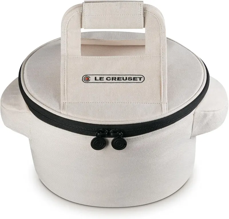Le Creuset Dutch Oven Tote Bag – Ecru Linen-Blend Carry Pouch 1