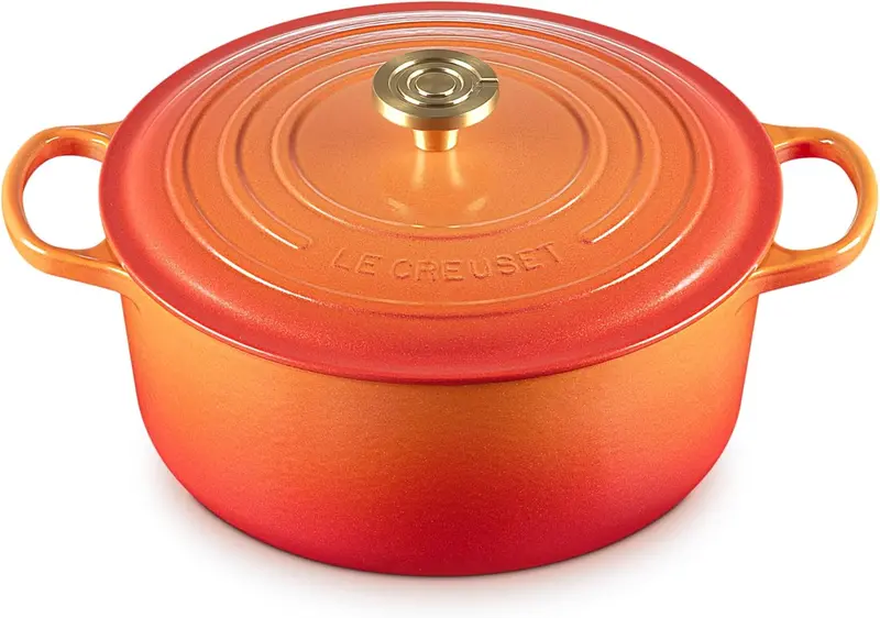Le Creuset Flamme Doree 7.25-Qt Round Dutch Oven With Crucible Knob 1