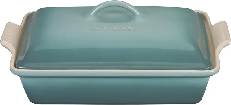 Le Creuset Heritage Rectangular Baking Dish – 4-Quart Covered (12" X 9") In Sea Salt 1