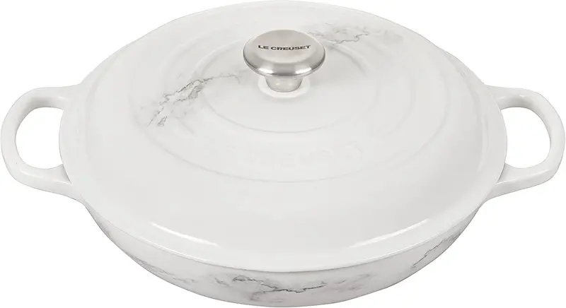 Le Creuset Marble 3.5-Quart Braiser With Stainless Steel Knob – Engraving Optional 1