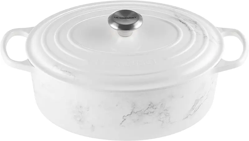 Le Creuset Marble 6.75-Quart Oval Dutch Oven With Stainless Knob – Engraving Optional 1