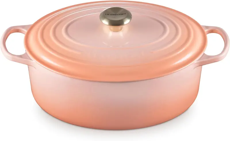 Le Creuset Peach Oval Dutch Oven With Gold Knob (6.75 Qt) 1