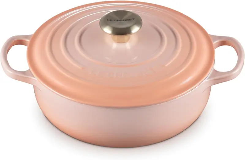 Le Creuset Peach Signature Sauteuse With Gold Knob (3.5 Qt) 1