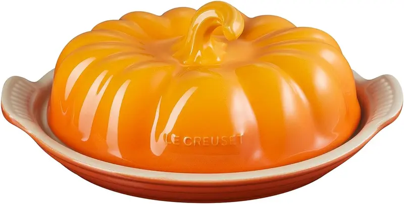 Le Creuset Persimmon Figural Pumpkin Butter Dish 1