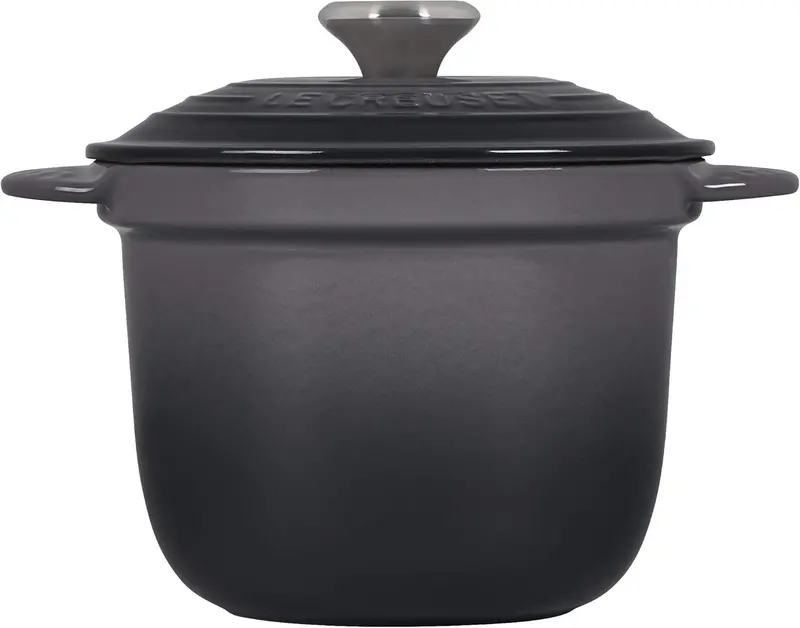 Le Creuset Rice Pot – 2.25 Qt Oyster With Stoneware Insert & Stainless Knob 1