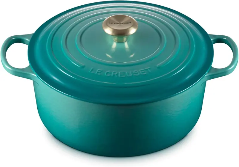 Le Creuset Riviera 7.25-Qt Signature Round Dutch Oven With Light Gold Knob 1