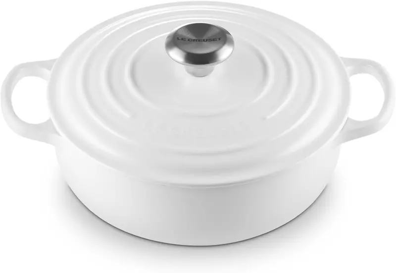 Le Creuset Signature 3.5-Quart Sauteuse With Stainless Steel Knob – Pure White 1