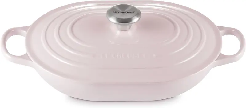 Le Creuset Signature 3.75-Quart Oval Casserole Dish – Shallot Gray With Stainless Steel Knob 1