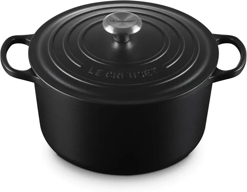 Le Creuset Signature Deep Round Dutch Oven – 6.5 Qt Licorice Black Finish 1