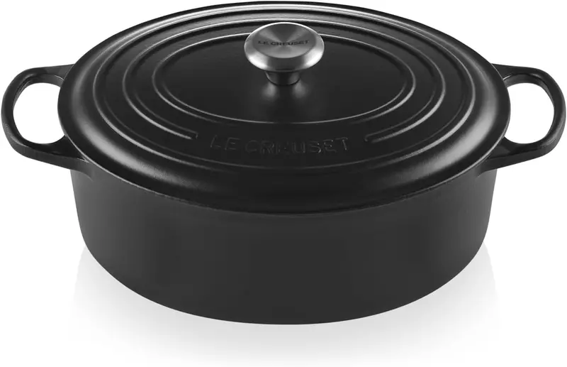 Le Creuset Signature Oval Dutch Oven – 6.75 Qt Licorice With Stainless Knob & Engraving 1