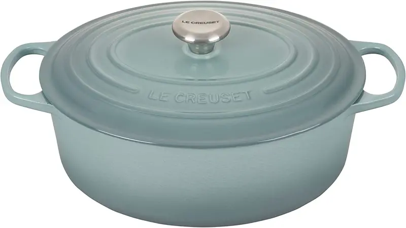 Le Creuset Signature Oval Dutch Oven – 6.75 Qt, Sea Salt, Stainless Knob (Engraving Optional) 1