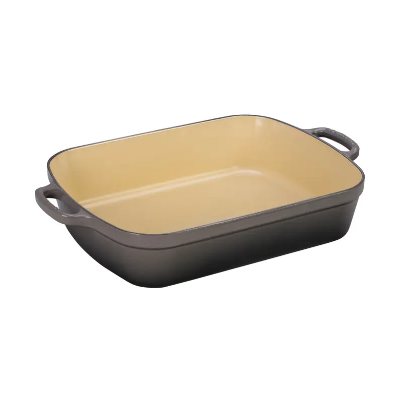 Le Creuset Signature Rectangular Roaster – 10" X 15.75", 5.25-Quart, Oyster Gray Enamel 1