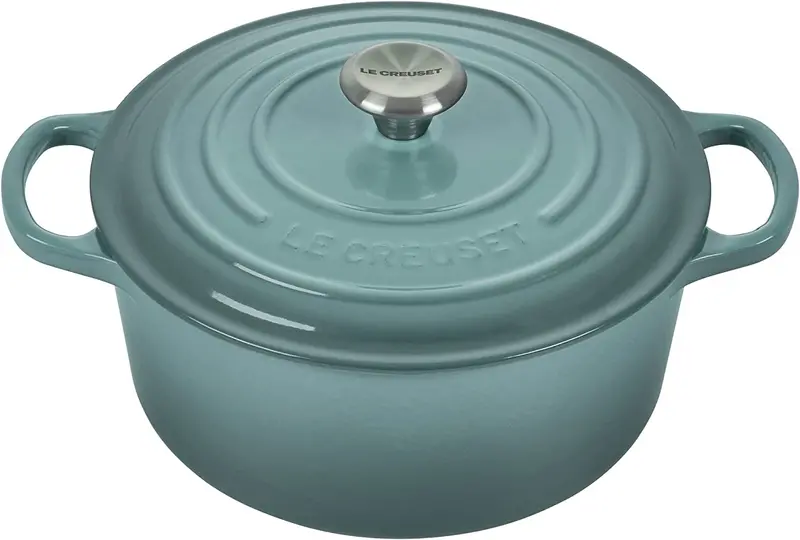 Le Creuset Signature Round Dutch Oven – 4.5 Qt, Sea Salt, Stainless Knob (Engraving Optional) 1