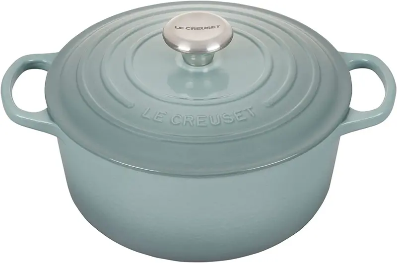 Le Creuset Signature Round Dutch Oven – 5.5 Qt, Sea Salt, Stainless Knob (Engraving Optional) 1