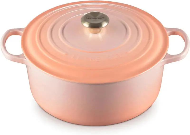 Le Creuset Signature Round Dutch Oven – 7.25 Qt In Peche With Gold Knob 1