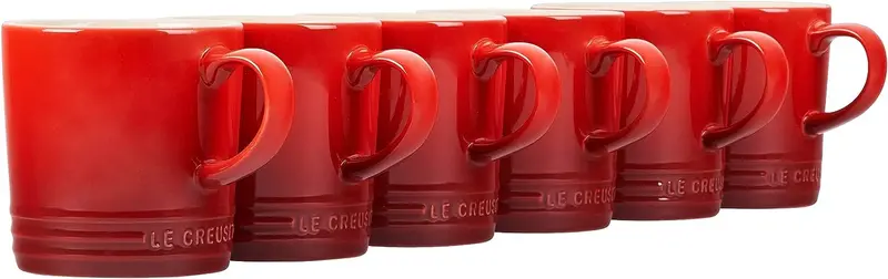 Le Creuset Six-Piece London Mug Set – 12-Ounce Each In Cerise Red 1