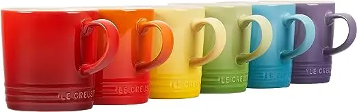 Le Creuset Six-Piece London Mug Set – 12-Ounce Each In Rainbow Colors 1