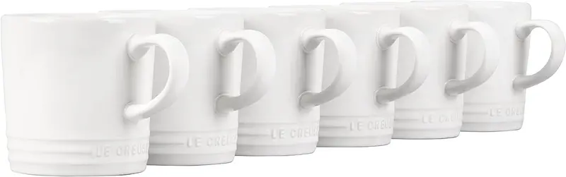 Le Creuset Six-Piece London Mug Set – 12-Ounce Each In White 1