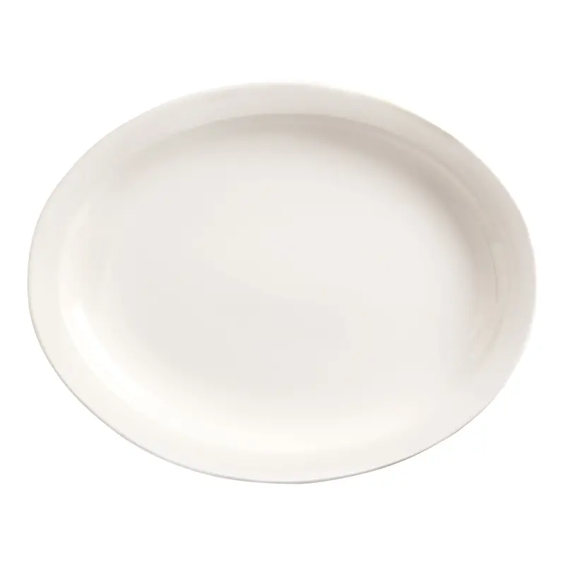 Libbey Porcelana Narrow-Rim Oval Platter (13.125", White) – 12-Count Case 1