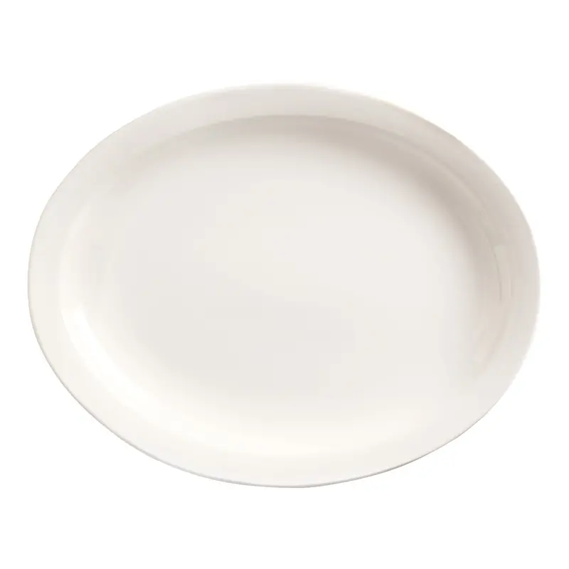 Libbey Porcelana Narrow-Rim Oval Platter (9.75", White) – 24-Count Case 1