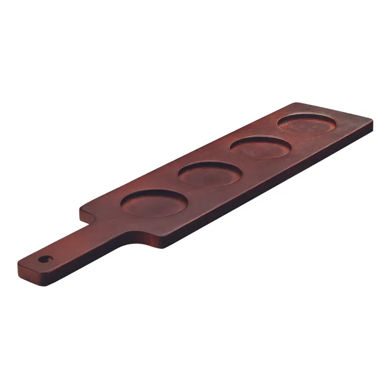 Libbey Tasting Flight Paddle With 4 Compartments – Reusable Wooden Serving Tray (12-Pack) 1