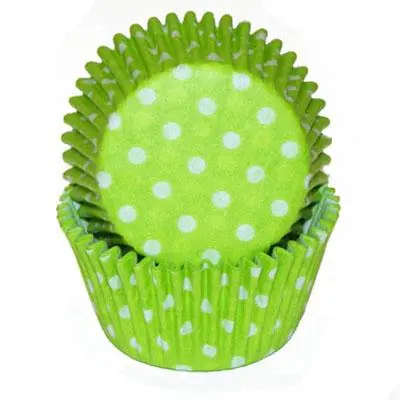 Lime Green Polka Dot Baking Cups – 500 Count (Sku #85-31758) 1