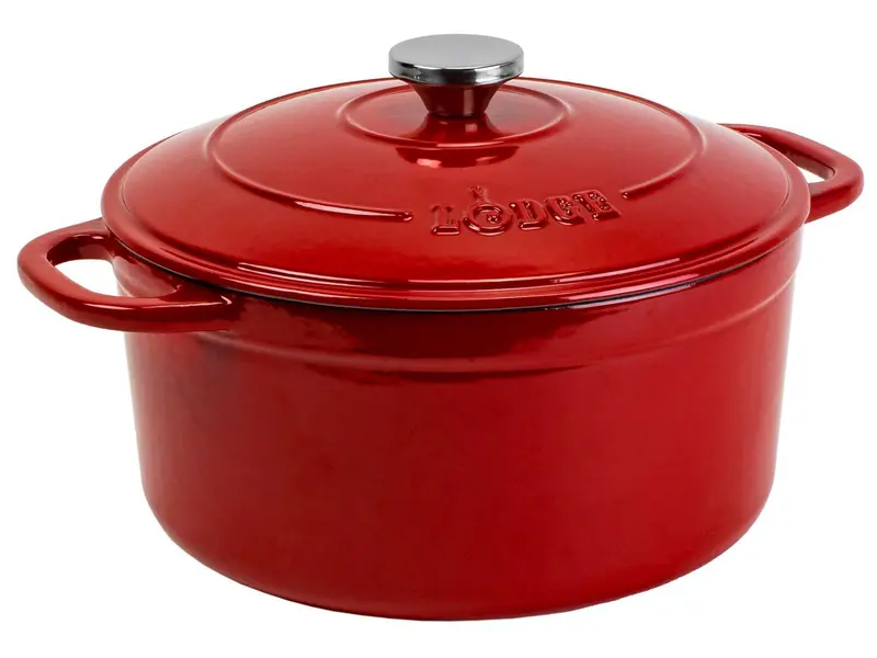 Lodge 5.5-Quart Red Enamel Cast Iron Dutch Oven – Vibrant & Functional 1