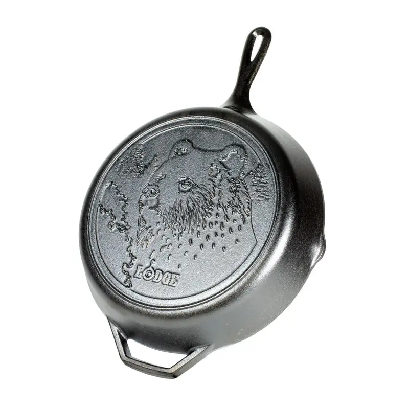 Lodge Bear-Embossed 12-Inch Cast Iron Skillet – Wildlife Series 1
