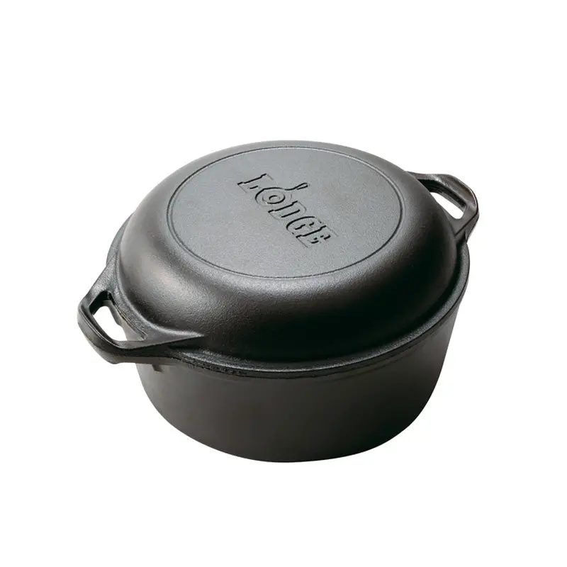 Lodge Double Dutch Oven – 5-Quart Cast Iron Combo Cooker 1