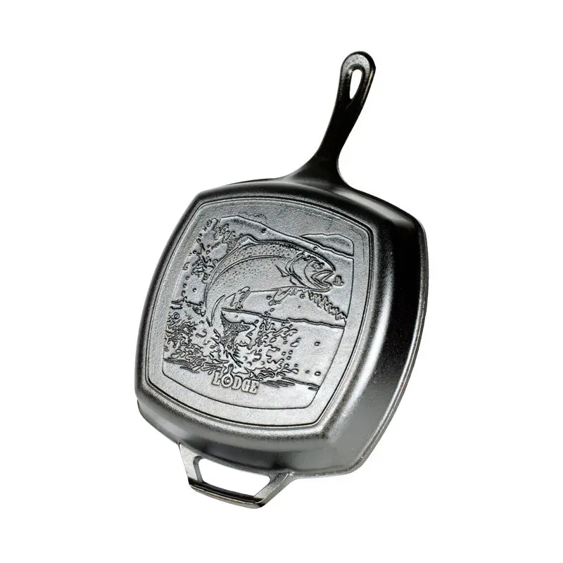 Lodge Fish-Embossed 10.5-Inch Cast Iron Grill Pan – Wildlife Line 1