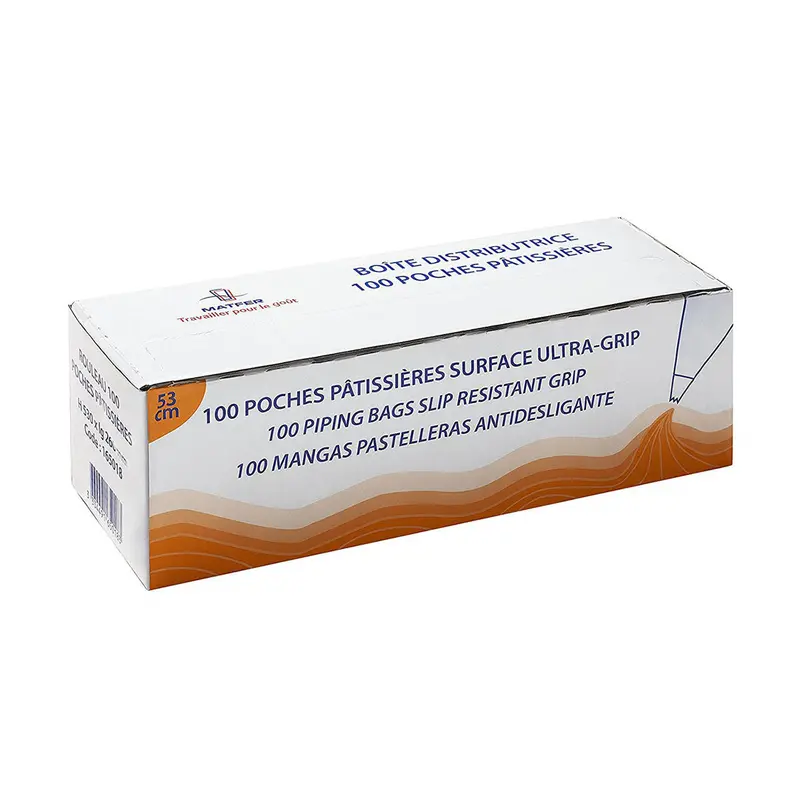 Matfer 165018 Disposable Plastic Pastry Bags – 21-Inch Length, 100-Pack Roll 1