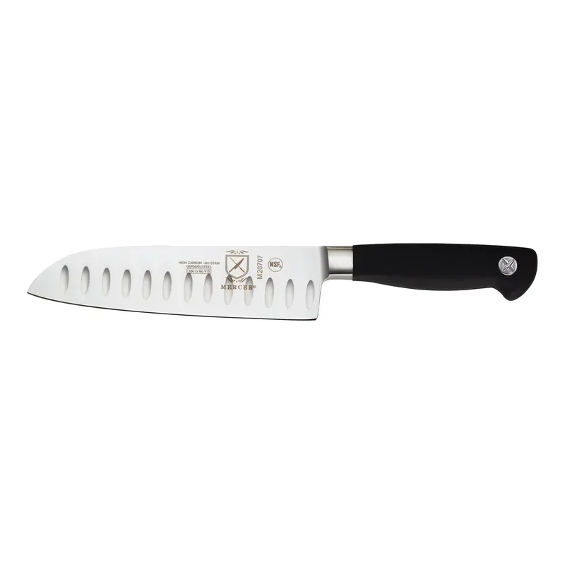 Mercer Genesis 7-Inch Granton-Edge Santoku Knife – Black Handle 1