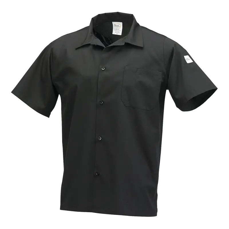 Mercer Millennia Black Air-Cook Breathable Chef Shirt 1