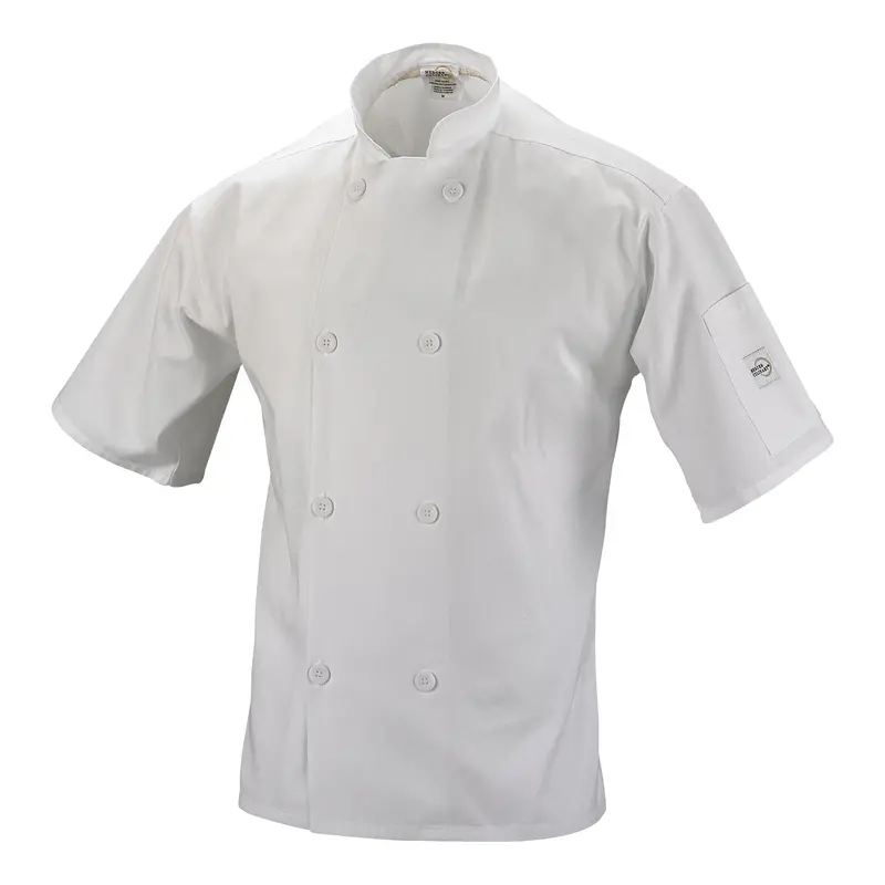 Mercer Millennia White Short-Sleeve Unisex Chef Jacket 1