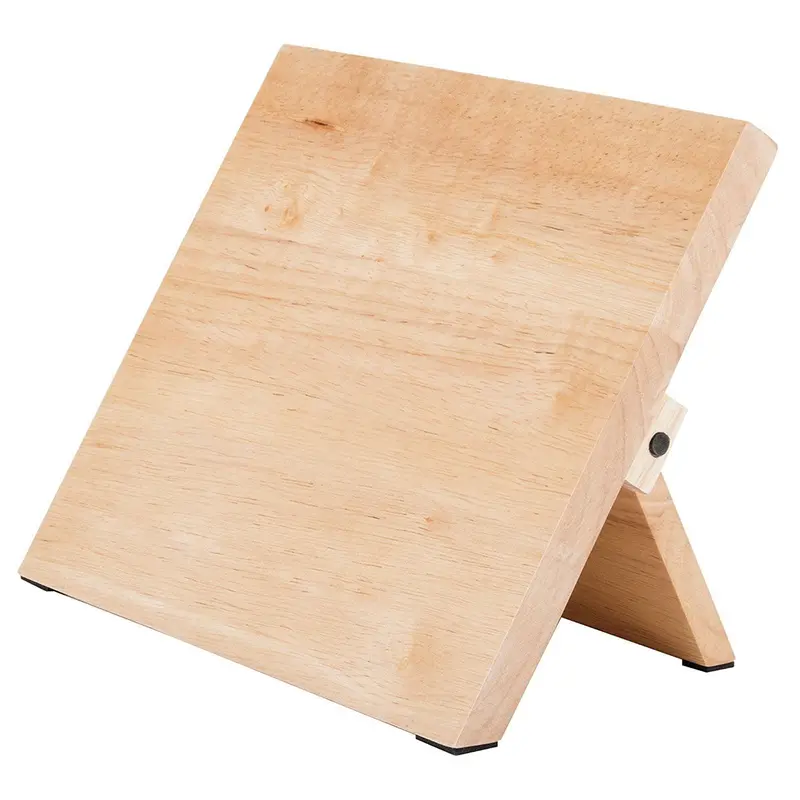 Mercer Rubberwood Magnetic Knife Block – Wood & Steel Countertop Organizer 1