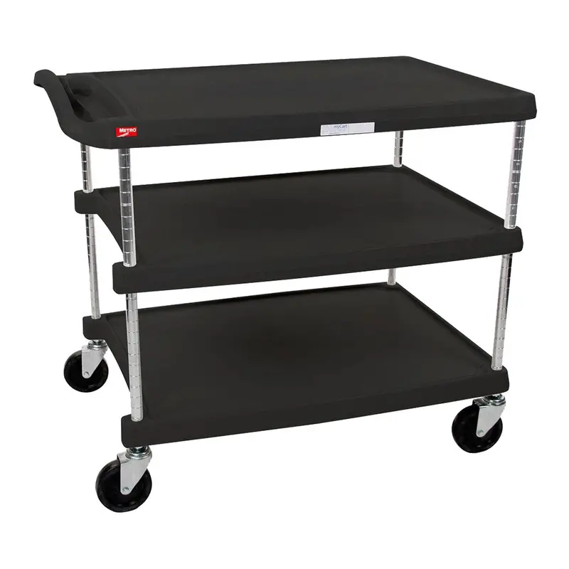 Metro My2636-35Bl Mycart Utility Bus Cart – 3-Shelf Black Design 1