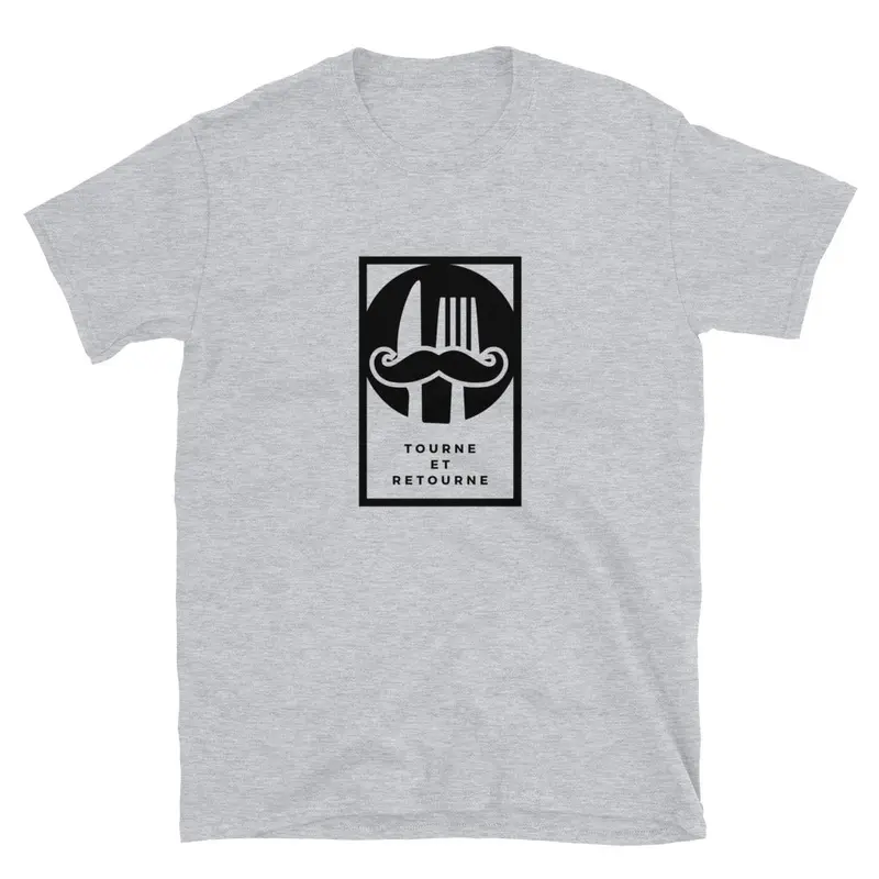 'Mustache' Heather Gray Cotton T-Shirt 1