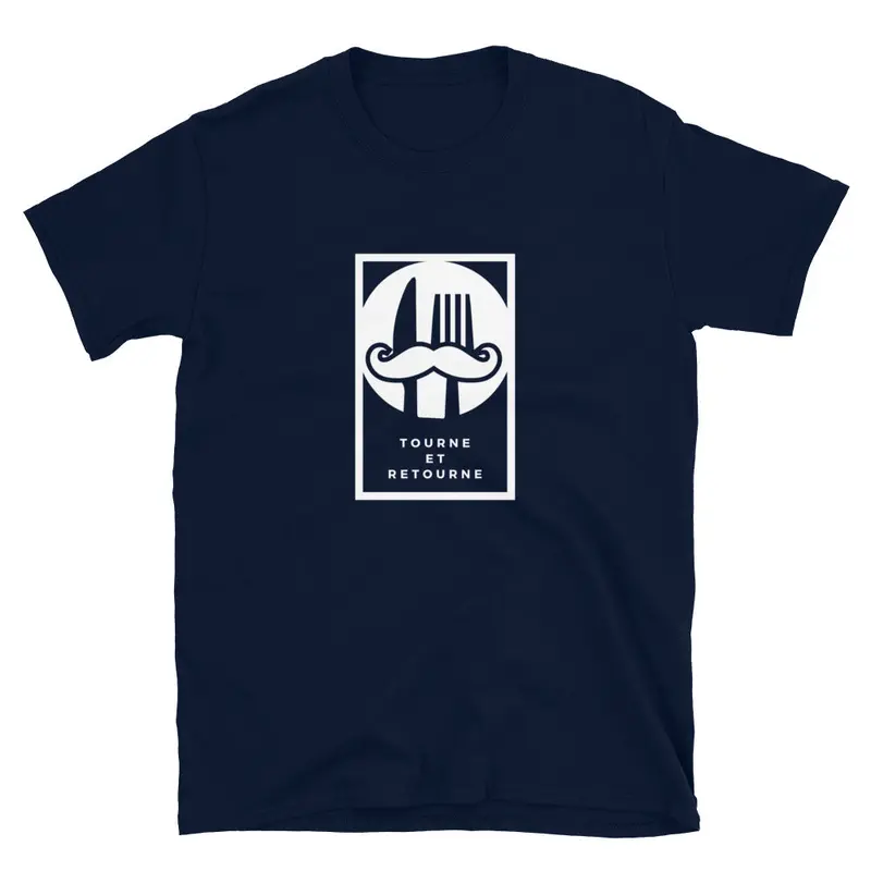 'Mustache' Navy Blue Casual T-Shirt 1