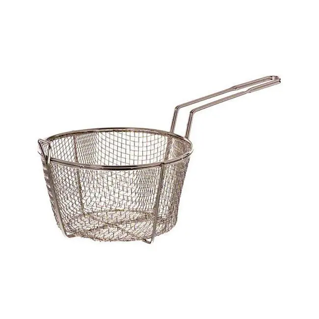 Nickel-Plated Fine Mesh Strainer & Fry Basket – 8.5-Inch Round Stainless Steel Dual-Use Tool 1