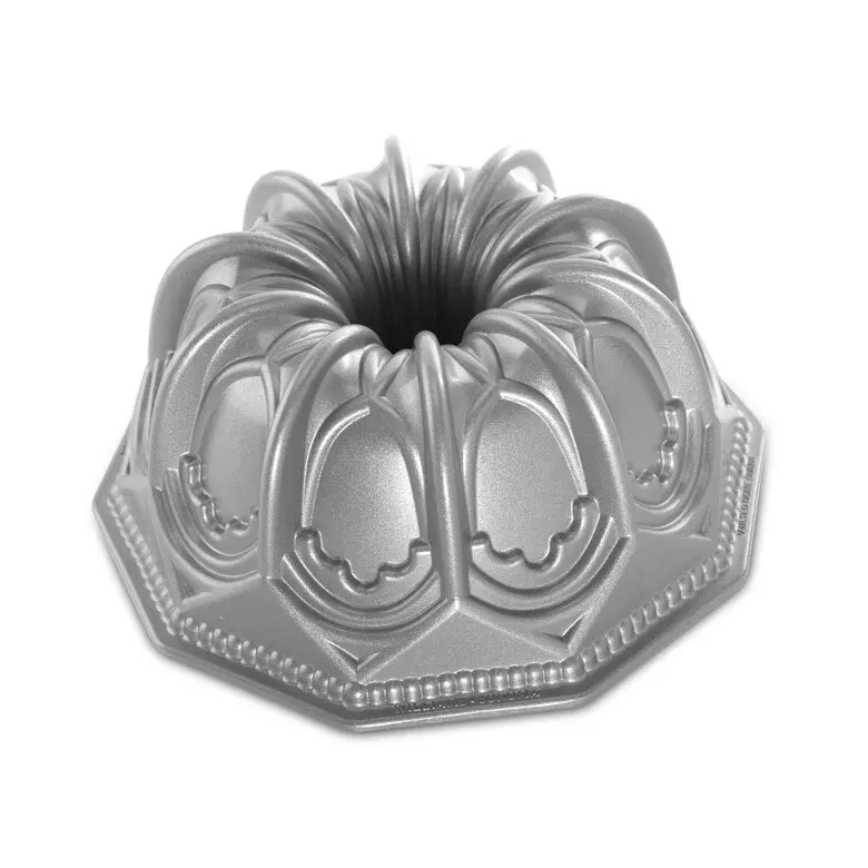 Nordic Ware Vaulted Cathedral 9-Cup Bundt Pan – Cast Aluminum, Sparkling Silver 1