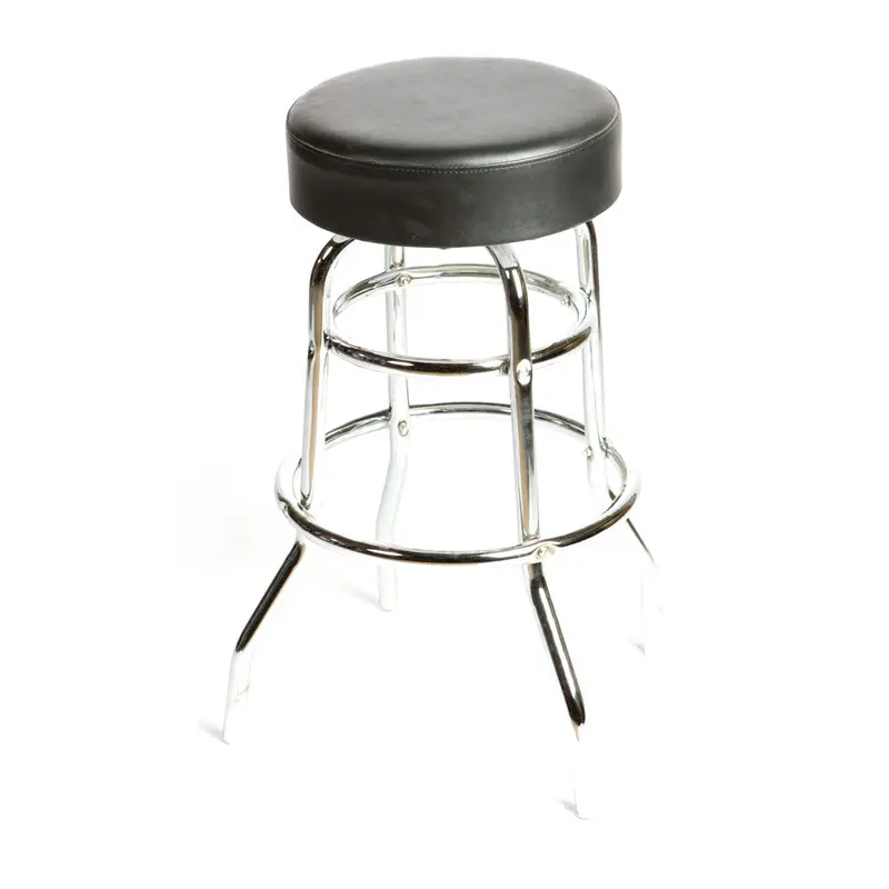 Oak Street Sl2129-Blk Swivel Barstool – Chrome Base With Black Button-Tufted Seat 1