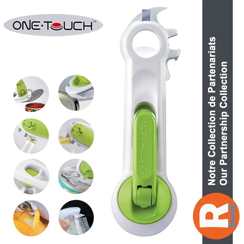 One-Touch 8-In-1 Manual Can Opener With Bottle Opener & More 1